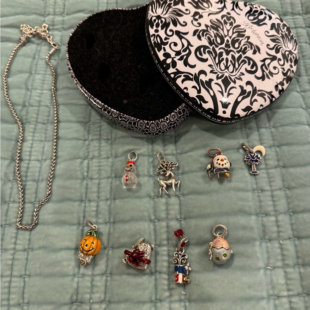 Brighton Silver Necklace with Colorful Charms